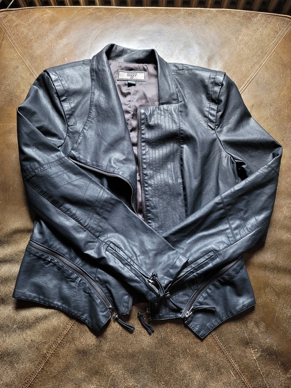 Blank NYC Vegan Leather Moto Jacket - Black - S